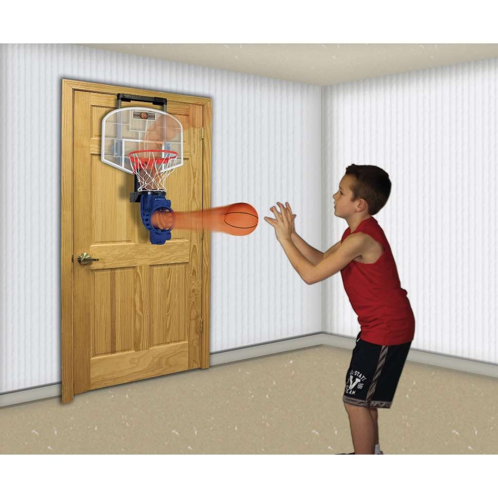 Franklin Sports Over The Door Basketball Hoop With Ball Return - Game Room Ready - Shatter Resistant - 2 Mini Basketballs - Acce