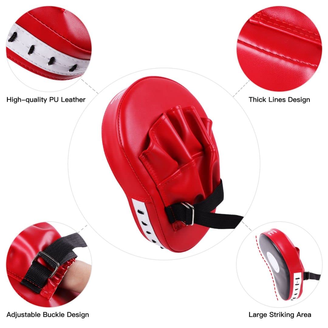 Seisso 2Pcs Taekwondo Kickboxing Pads+2Pcs Punching Mitts For Karate Training Target Thai Pads Punching Kit Kick Punch Pad Kicki
