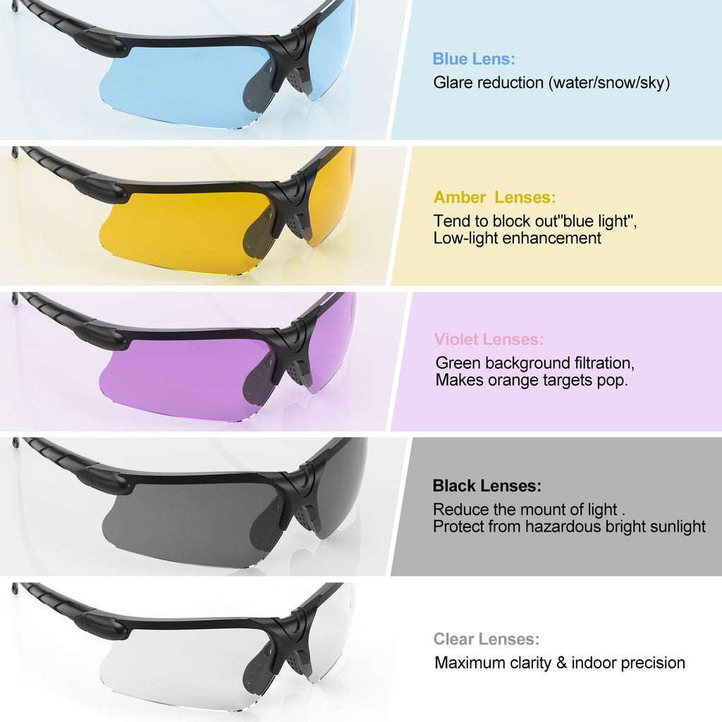 xaegistac Shooting Glasses with Case Anti Fog Hunting Safety Glasses for Adults