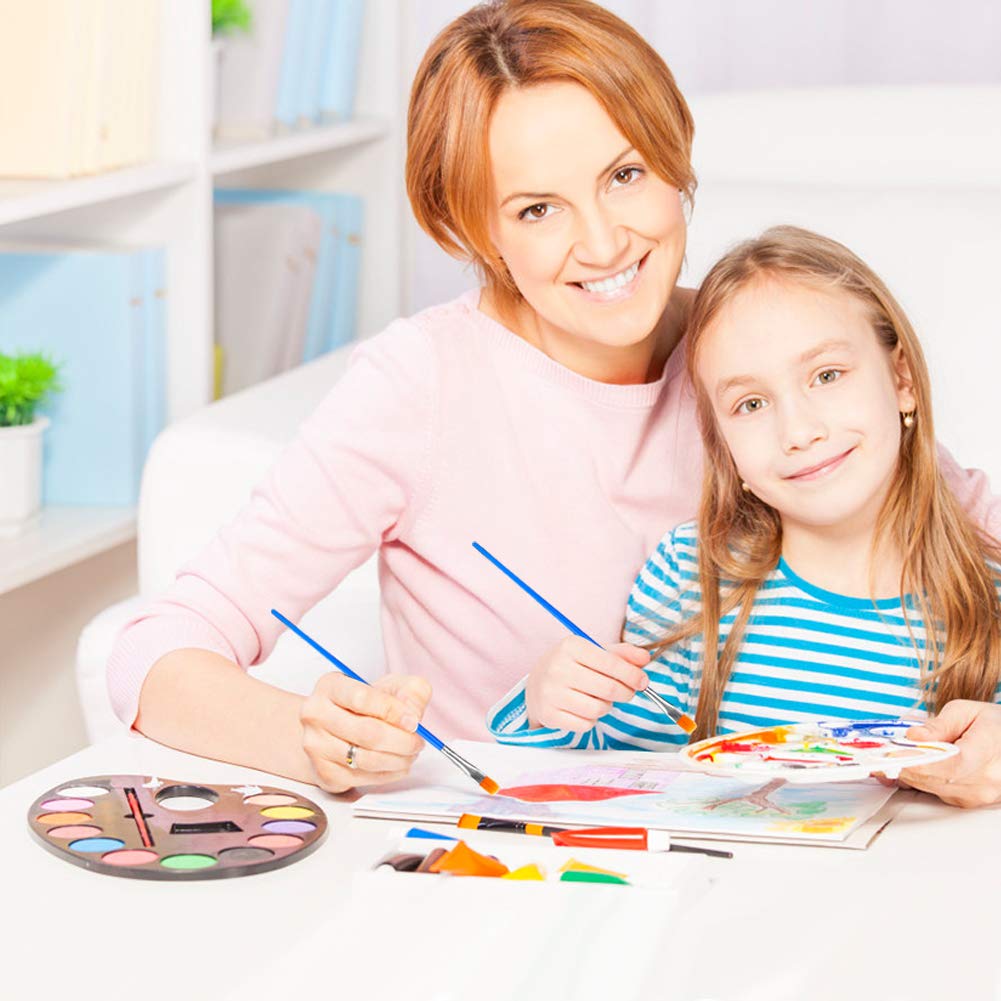 100 Pcs Flat Paint Brushes Set Kids Nylon Hair Acrylic Small Oil Watercolor Artist Painting Kits Bulk For Children