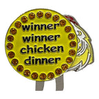Giggle Golf Bling Winner Winner Golf Ball Marker With A Chicken Hat Clip