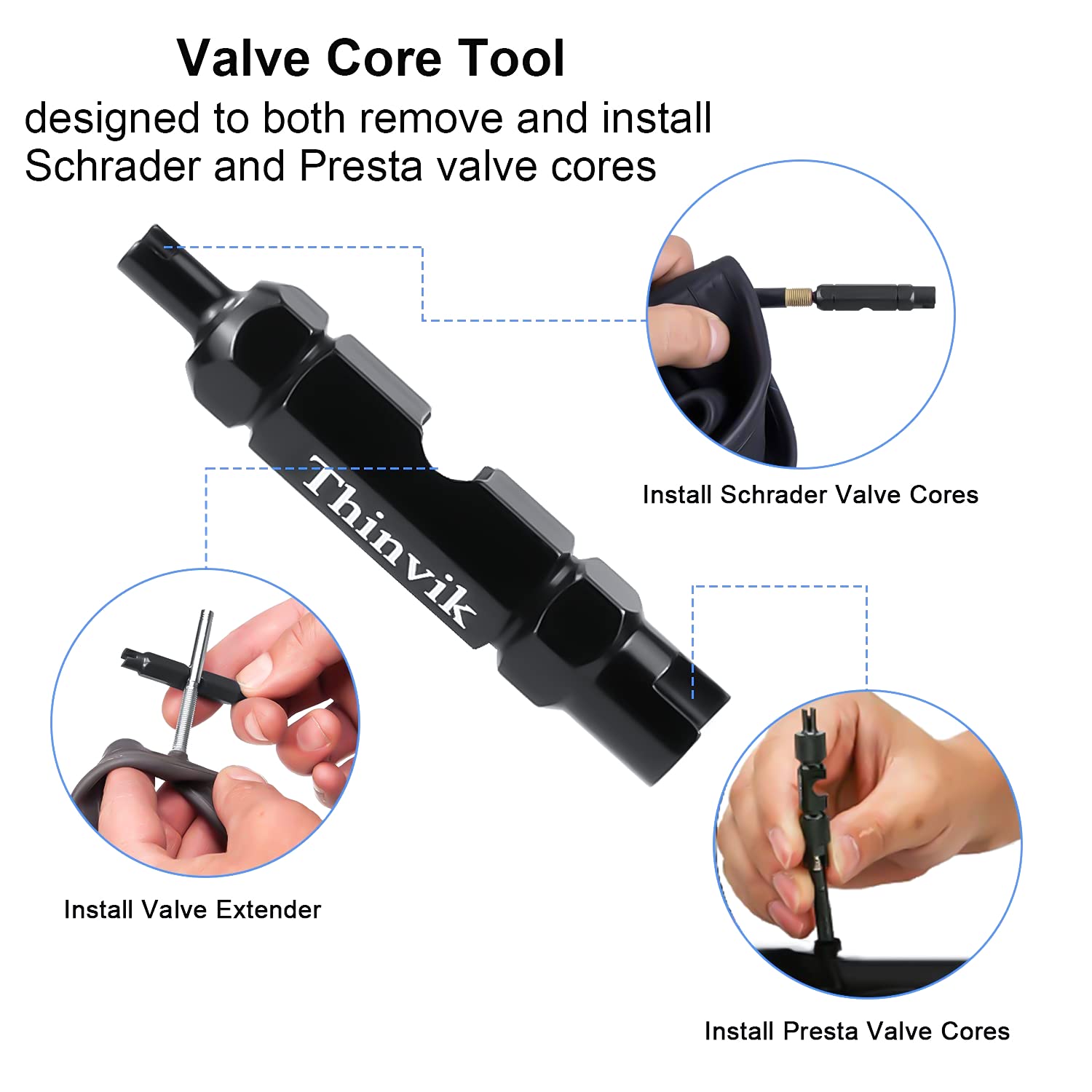 Thinvik 3.5 Oz/100Ml Bike Tubeless Sealant Injector Syringe For Stans No Tubes Sealant And Other Sealants, Presta Schrader Valve