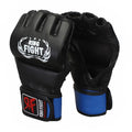 Ring Fight MMA/Fight/Muay Thai Thumb Protection Grappling Gloves Black/Blue (Small/Medium)