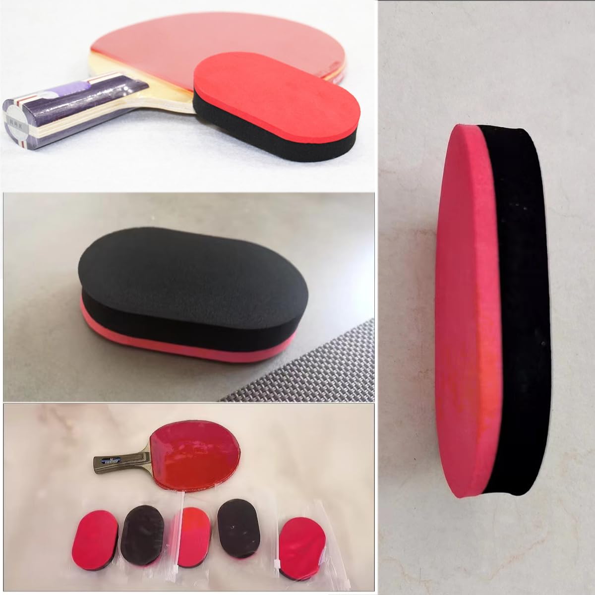 Squequ 3 Pack Table Tennis Racket Cleaner Dust Remover Ping Pong Paddle Rubber Cleaning Sponge Eraser Wipes Tool Kit For Pingpon