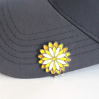 Pinmei Sunflower Golf Ball Marker With Golf Hat Clip(One Hat Clip With Two Markers)