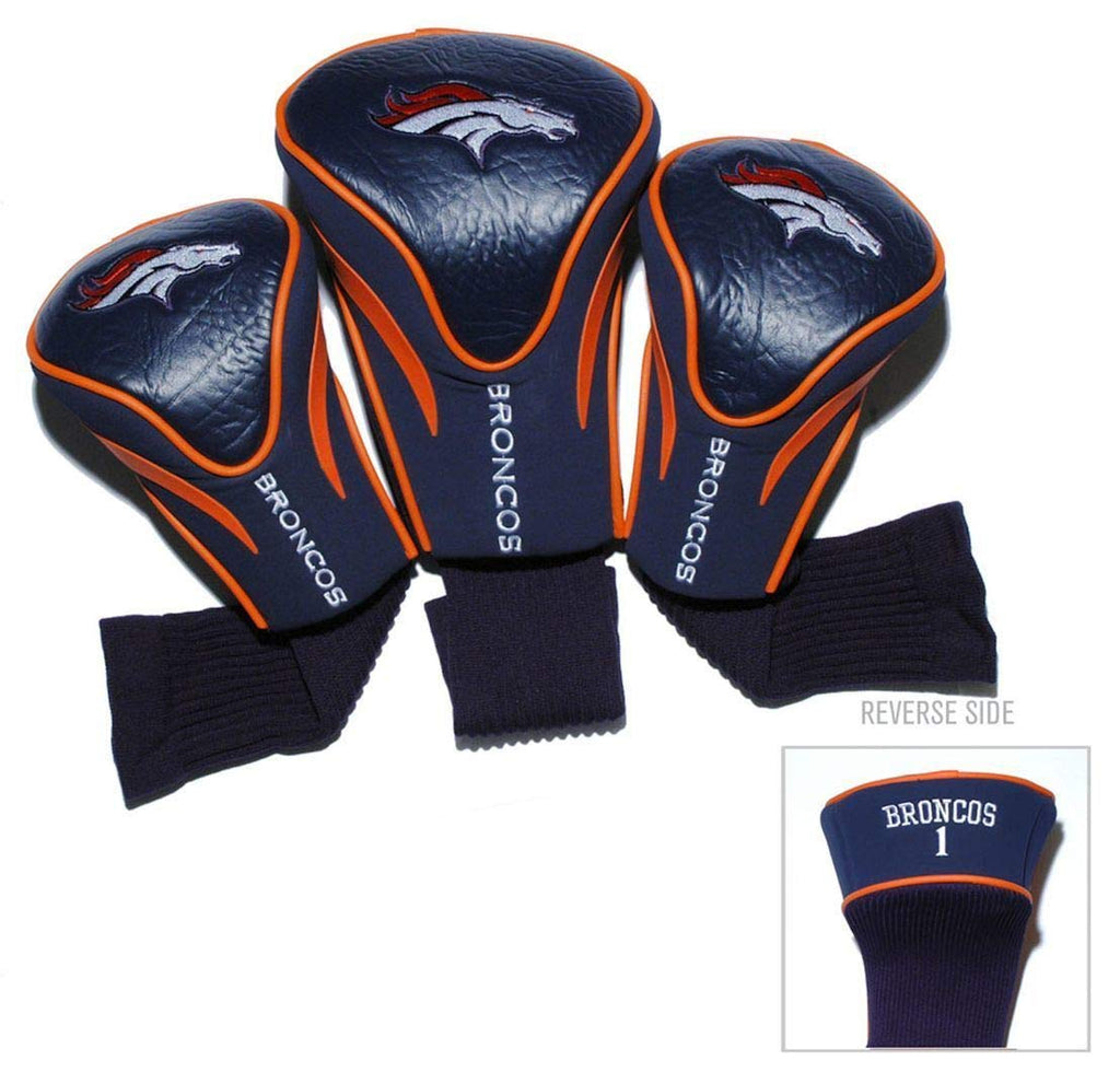 Team Golf Nfl Denver Broncos Contour Golf Club Headcovers (3 Count) Numbered 1, 3, & X, Fits Oversized Drivers, Utility, Rescue