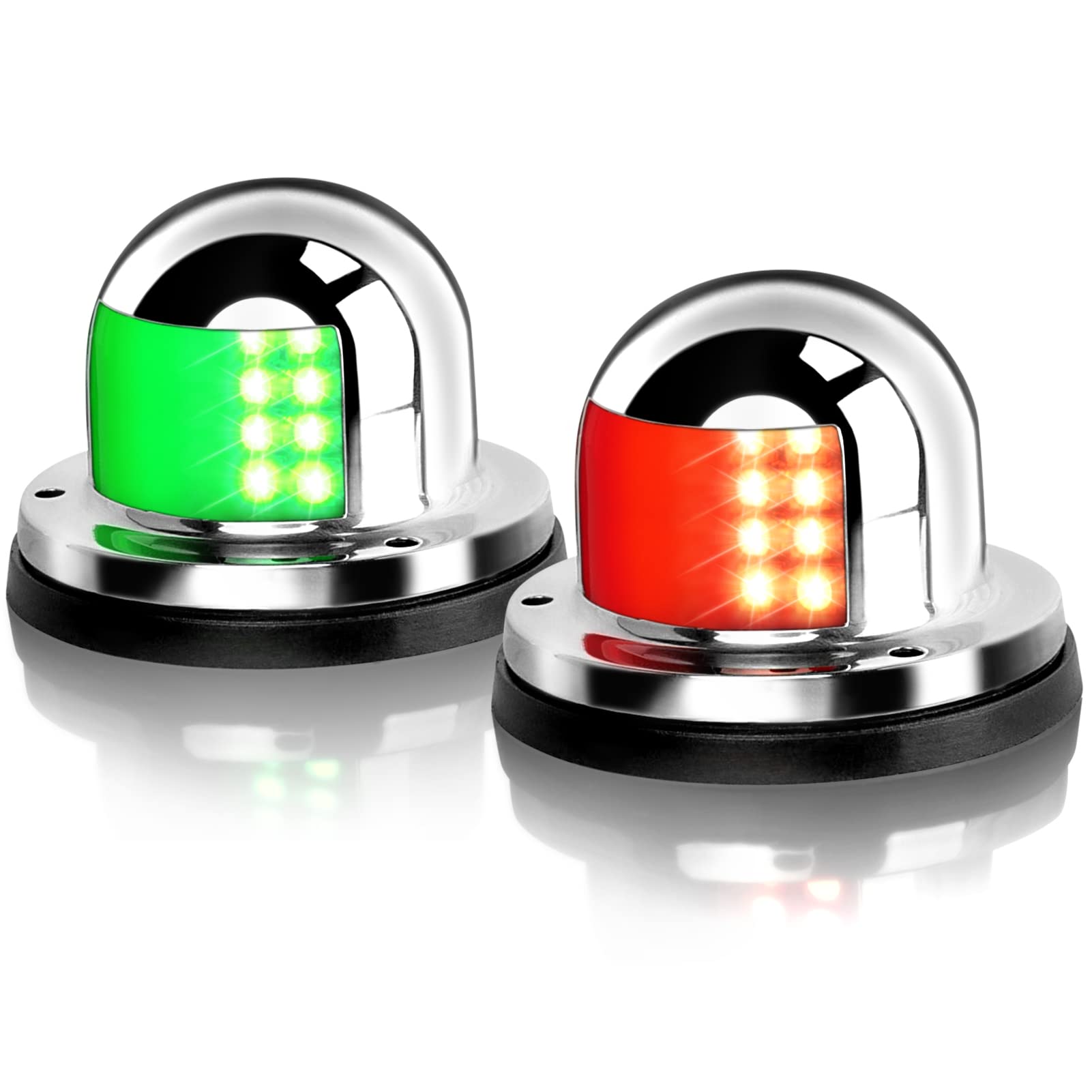 Obcursco LED Navigation Lights Deck Mount, New Marine Sailing Lights for Bow Side,Port, Starboard, Pontoons, Chandlery Boat, Yac