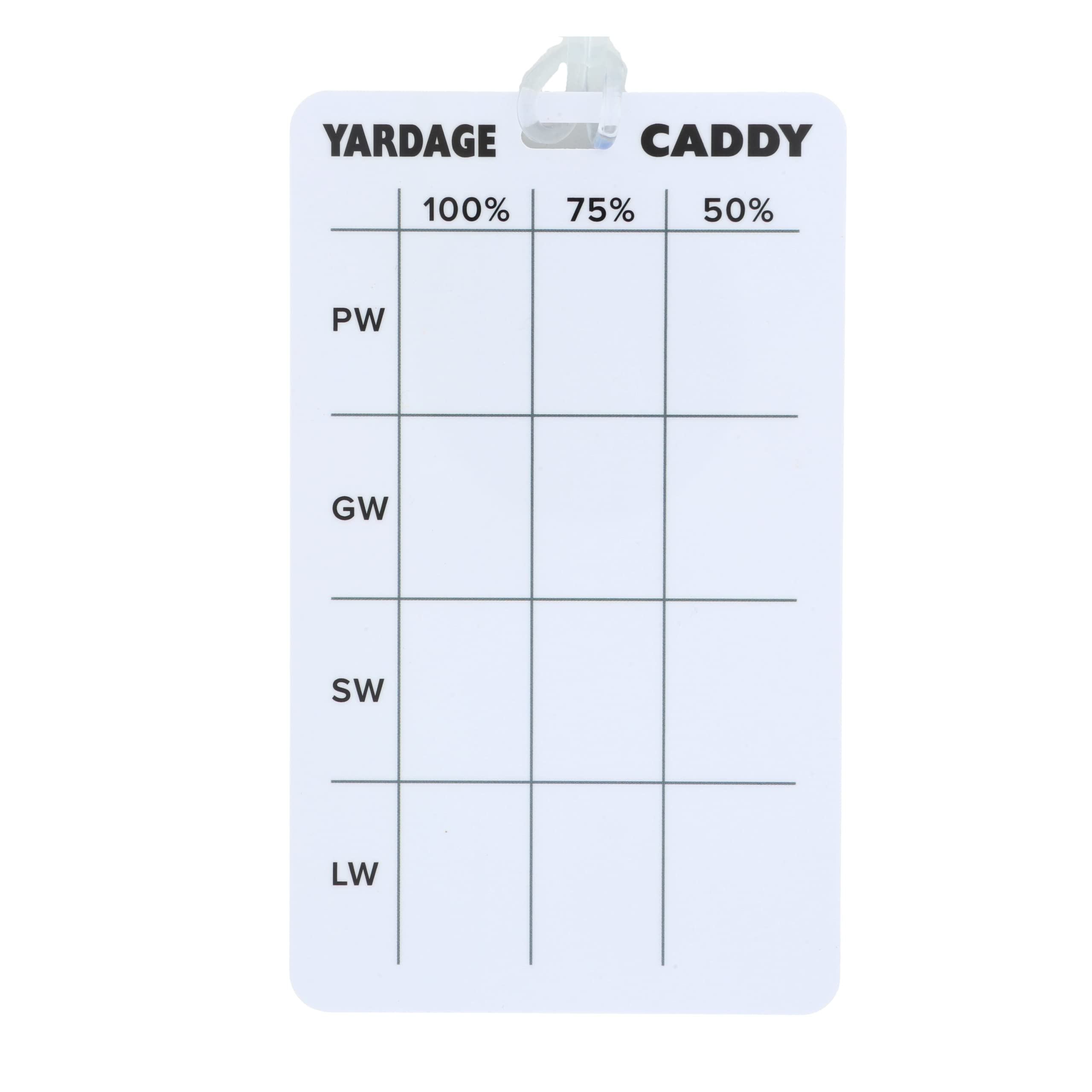 Yardage Caddy - Golf Bag Tag Accessory - Distance Card - Record Your Numbers - Training Aid - Shoot Lower Scores!