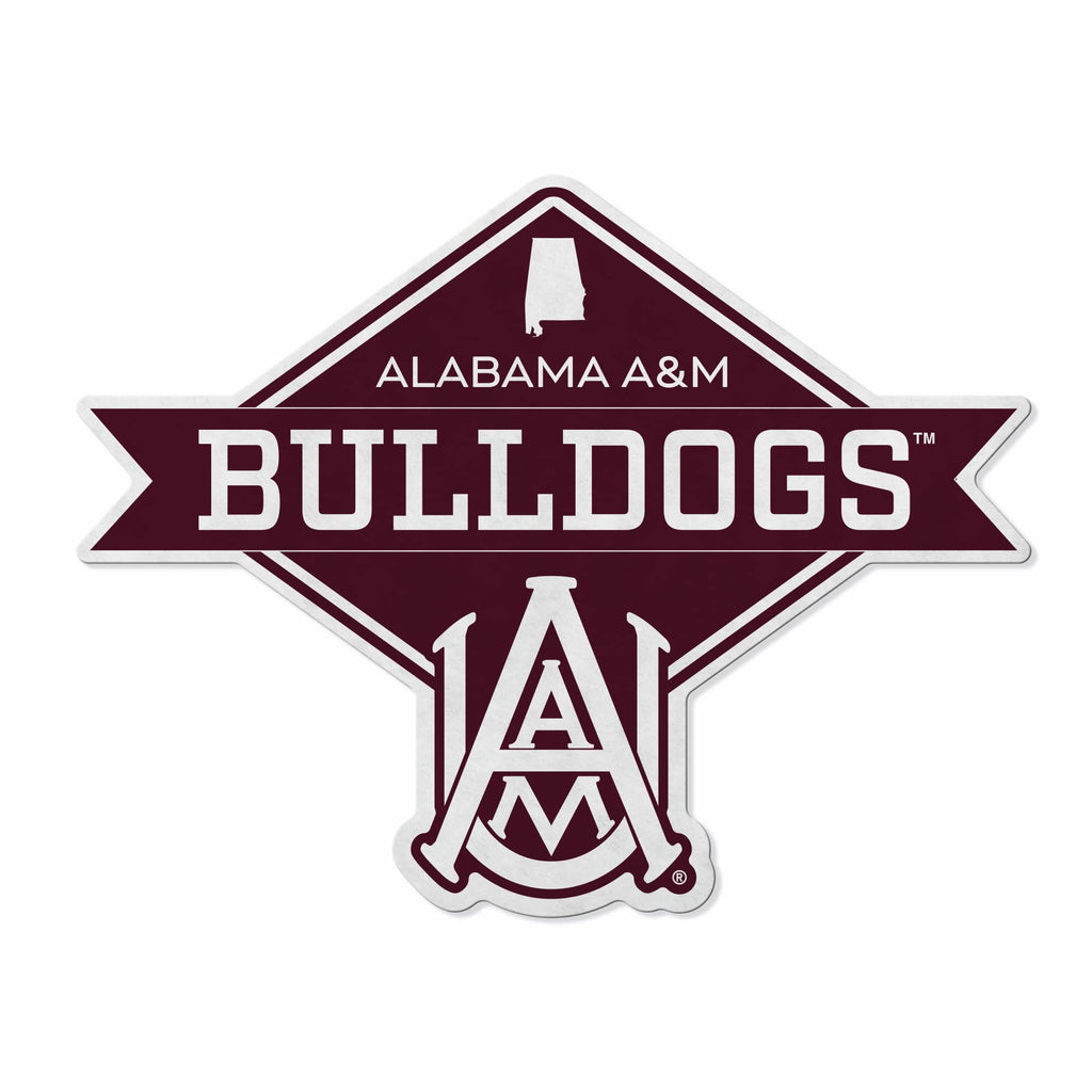 Rico Industries Ncaa Alabama A&M Bulldogs Diamond Shape Cut Pennant - Home And Living Room D  Cor - Soft Felt Ez To Hang 18X0.10