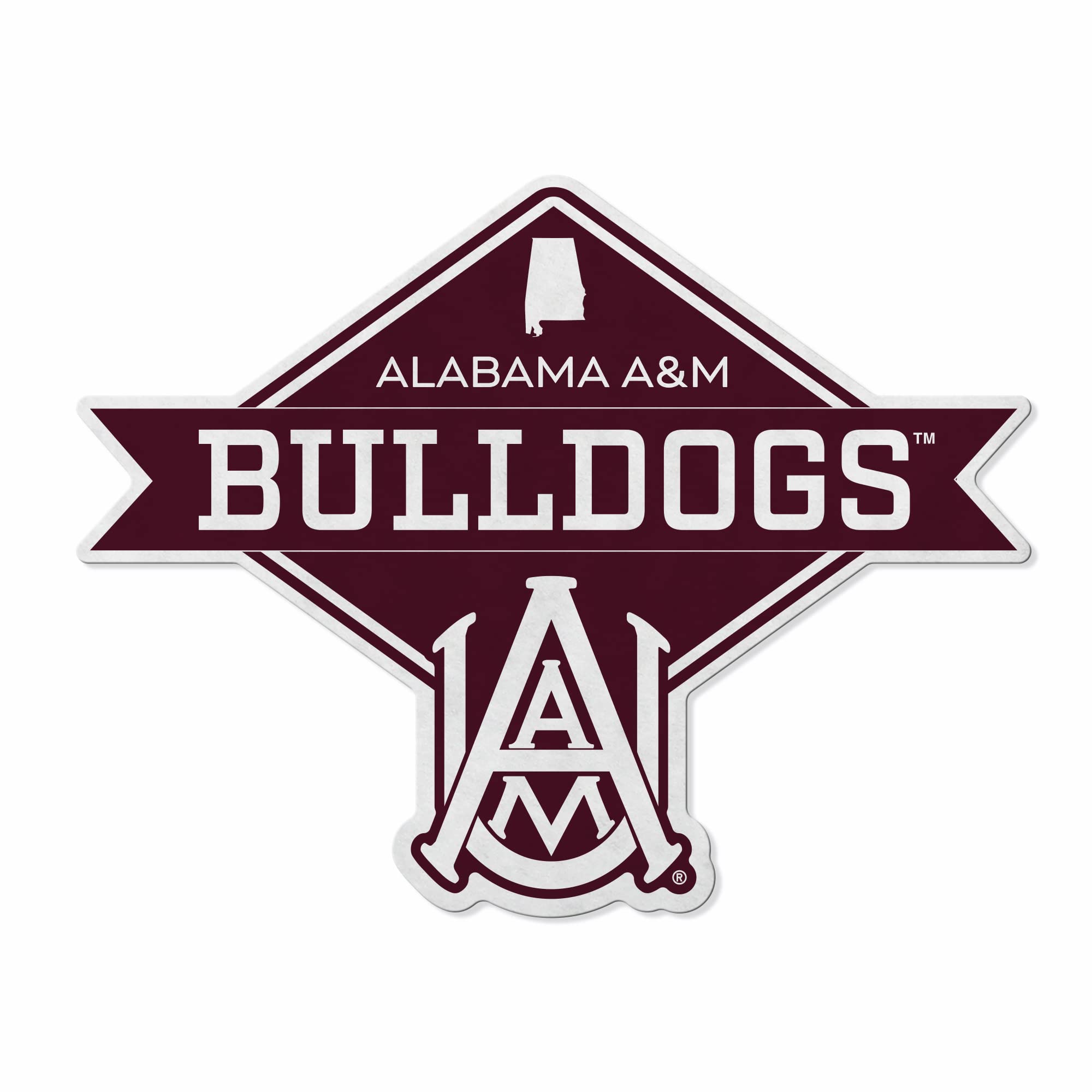 Rico Industries Ncaa Alabama A&M Bulldogs Diamond Shape Cut Pennant - Home And Living Room D  Cor - Soft Felt Ez To Hang 18X0.10