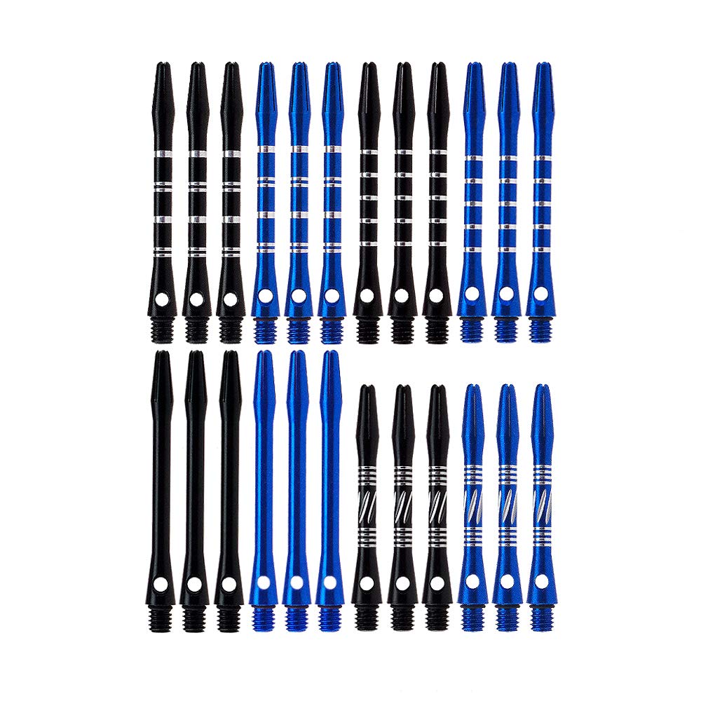 Wolftop 2Ba Thread Aluminum Dart Shafts 24 Pack With Rubber O-Rings, Dart Accessories Kit For Steel Tip Darts And Soft Tip Darts