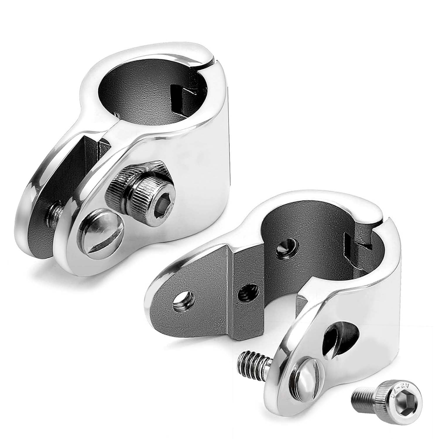 Bimini Top Hinged Jaw Slide 7/8 Inch, Bimini Top Fitting Hardware Boat Jaw Slide, Heavy Duty Bimini Top Clamps,2 Pack 316 Stainl