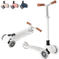 MomnLittle Kick Scooter for Kids Ages 3-10 (White) 3 Wheeled with LED Light-Up Wheels CPSC Certified Foldable and 4 Height Adjus