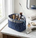 Naylon Cosmetic Toiletry Makeup Pouch With Portable Travel Multipurpose WaterResistant Zipper Makeup Brush Bags  Blue Leaf Tsp