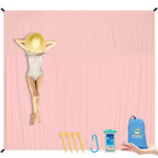Bydoll Nylon Beach Blanket Waterproof Sandproof Oversized 10'X9' Suits 1-8 Adults Sand Free Extra Large Blanket Lightweight Soft