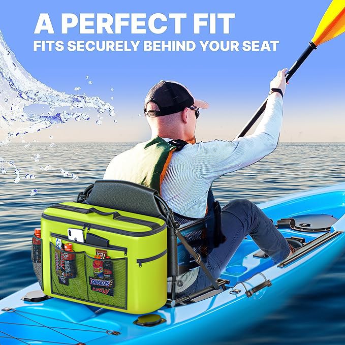 Skywin Kayak Cooler Behind Seat - Waterproof Kayak Seat Back Cooler For Kayaks - Compatible With Lawn-Chair Style Seats, Kayak A