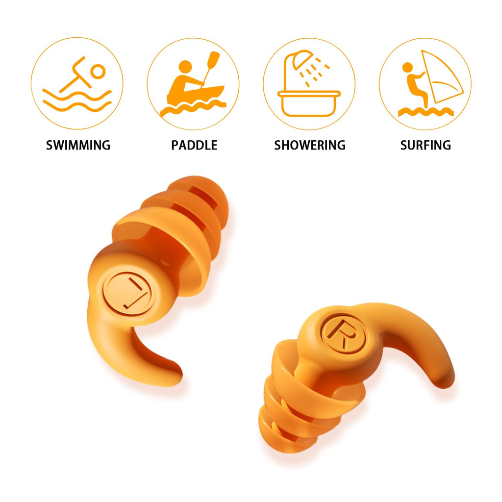 Waterproof Swimming Ear Plugs For Kids, 3 Pairs Soft Silicone Reusable Earplugs, Ear Protection For Showering Swimming For Child