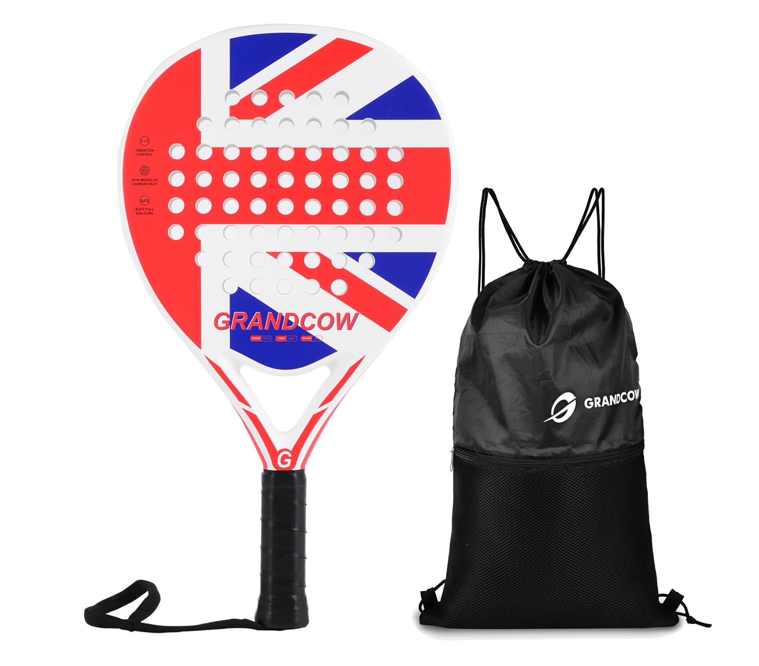 Padel Racket Palas de Padel raqueta Lightweight for Women Female Players Teardrop Shape, Soft EVA Core, Fiberglass Surface, Begi