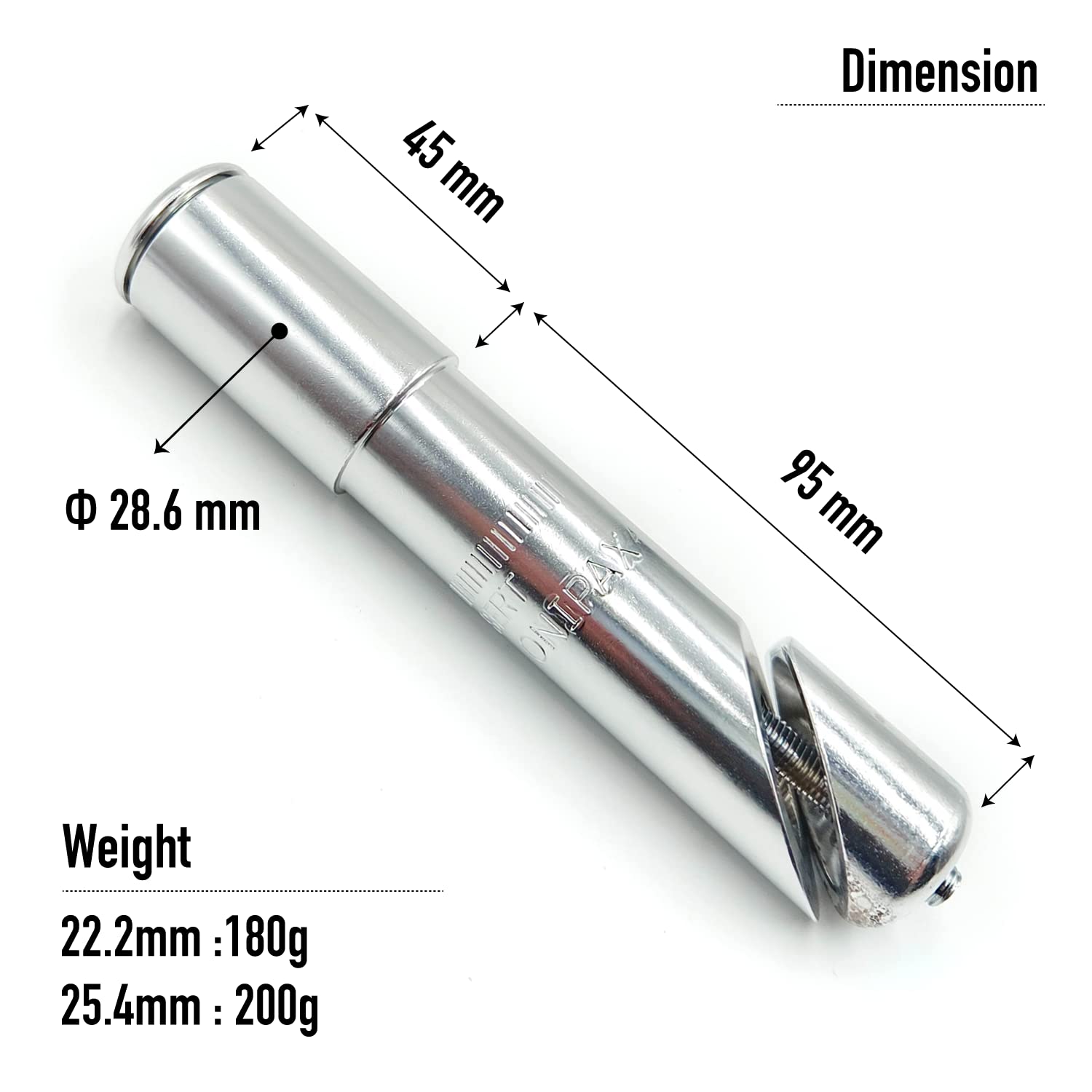 Onipax Bike Stem Quill Adapter 22.2Mm / 25.4 Mm (25.4Mm)