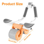 2025 New Ab Roller Wheel with Knee Mat &Timer, Automatic Rebound Abdominal Wheel, Ab Abdominal Exercise Roller with Elbow Suppor