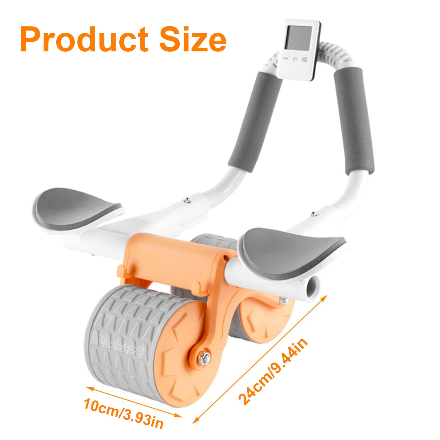 2025 New Ab Roller Wheel with Knee Mat &Timer, Automatic Rebound Abdominal Wheel, Ab Abdominal Exercise Roller with Elbow Suppor