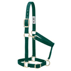 Weaver Leather Basic Adjustable Nylon Halter, Hunter Green, 1 Average Horse