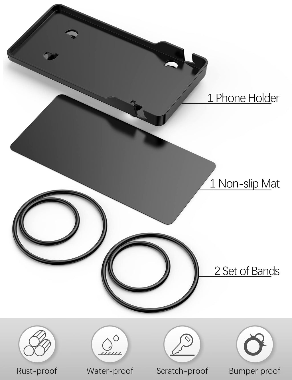 Phone Holder For Peloton Bike & Peloton Bike +, Peloton Bike Accessories, Built-In Anti-Slip Silicone Mat Mount Tray, Peloton Ph
