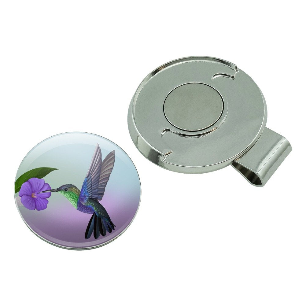 Graphics & More Hummingbird Crowned Woodnymph Purple Violet Golf Hat Clip With Magnetic Ball Marker