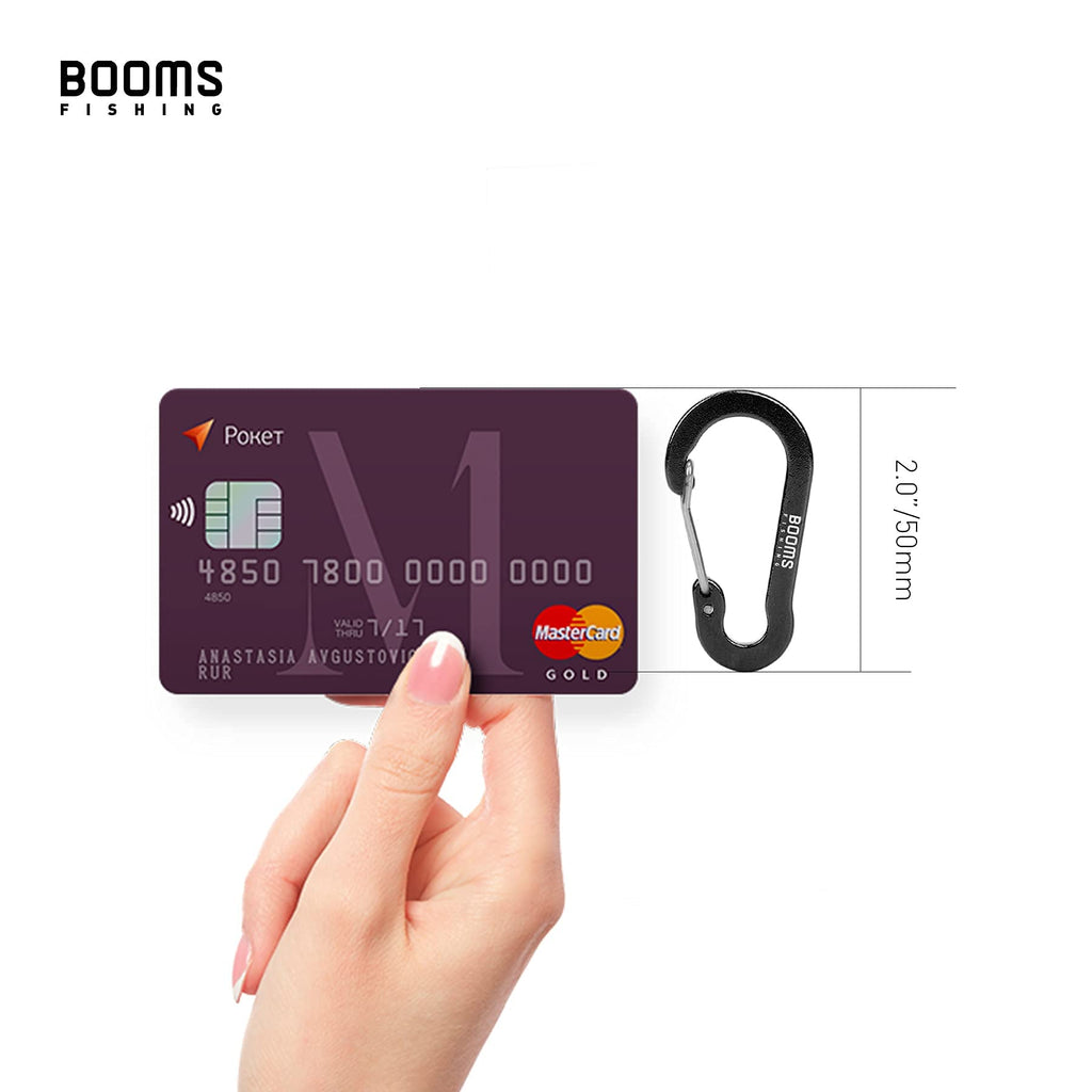 Booms Fishing Cc1 Multi-Use Carabiner Clip, 6 Pack Small Caribeener Clips, Mini Keychain Caribeaner Clip 2 Inch, Aluminum D Ring