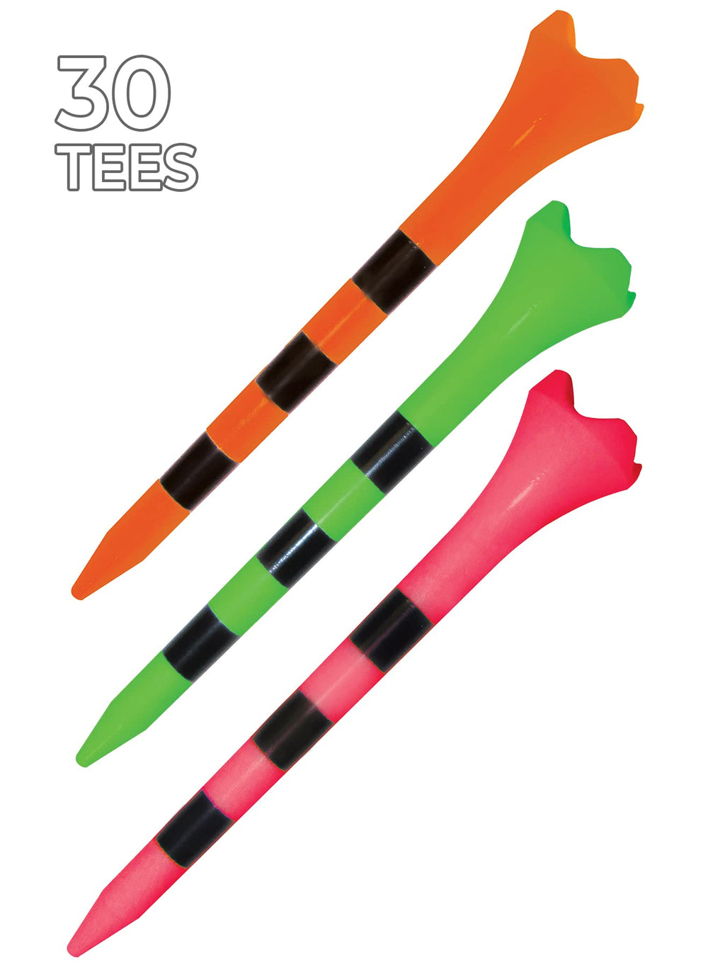 Pride Golf Tee ''Pride Performance Striped Golf Tees (Pack Of 30), 3-1/4'''', Citrus Mix