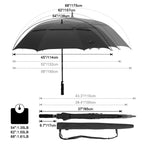 G4Free 68 Inch Automatic Open Golf Umbrella Extra Large Oversize Double Canopy Vented Windproof Waterproof Stick Umbrellas(Black