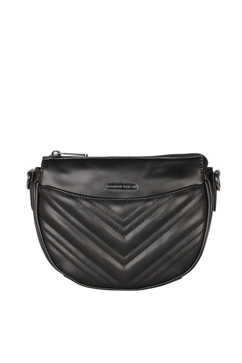 Van Heusen Women Black Textured Casual Sling Bag