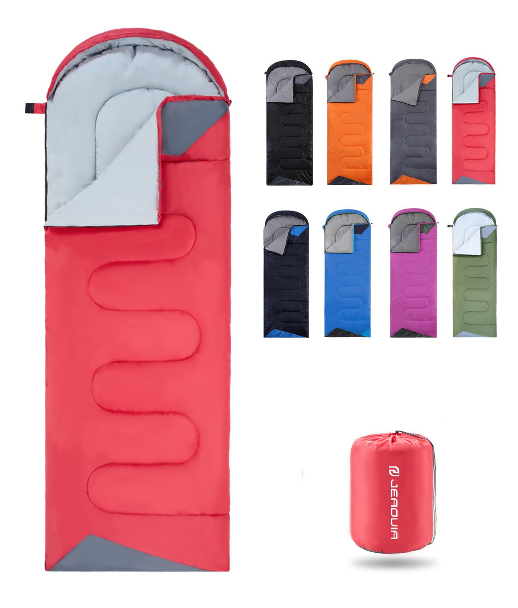 Jeaouia Sleeping Bags For Adults Backpacking Lightweight Waterproof- Cold Weather Sleeping Bag For Girls Boys Mens For Warm Camp