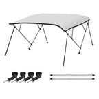 Naviskin White 4 Bow 8L X 54 H X 91-96 W Bimini Top Cover Includes Mounting Hardwares,Storage Boot With 1 Inch Aluminum Frame