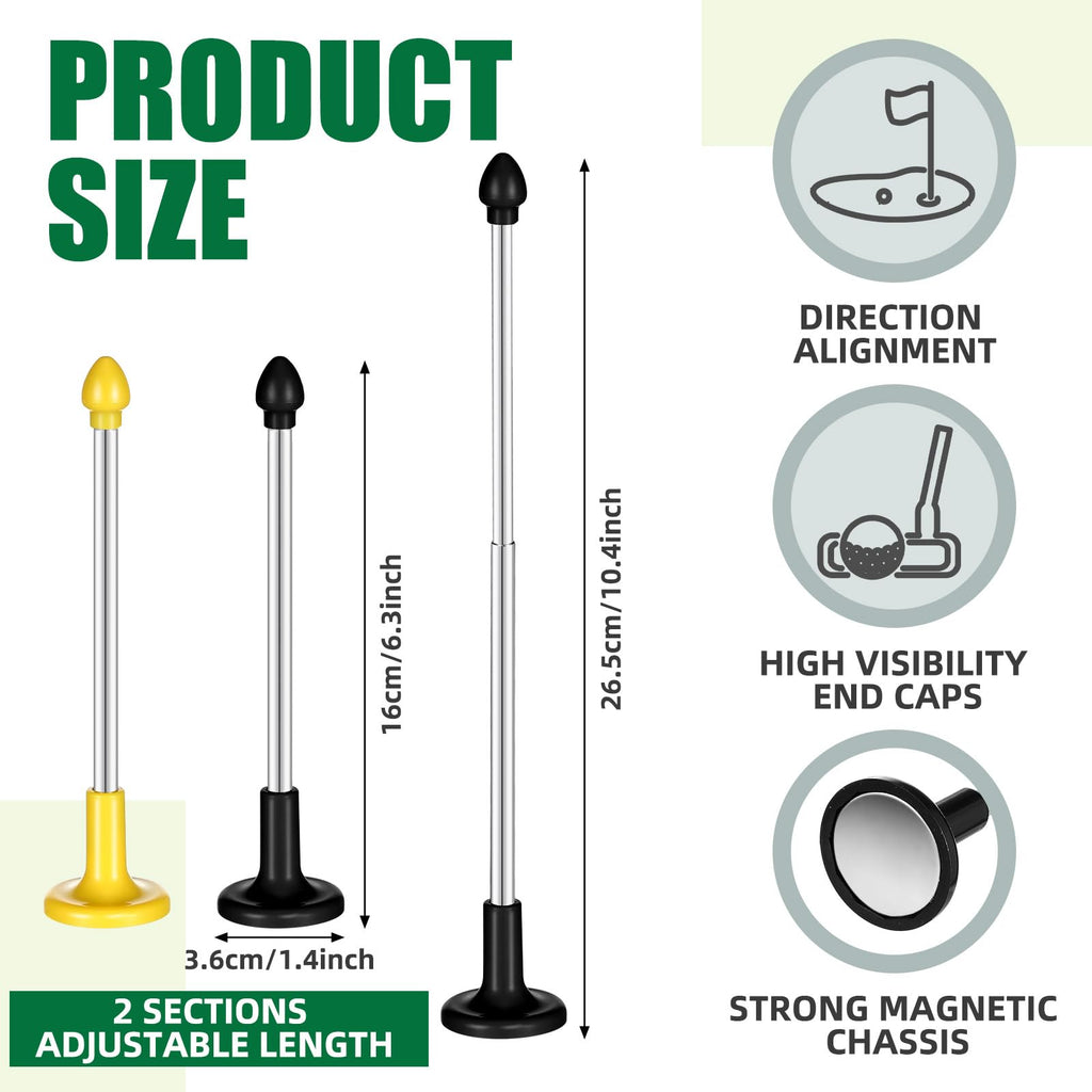 2 Pcs Golf Alignment Sticks Magnetic Golf Alignment Rods Golf Club Lie Angle Tool Plastic Golf Swing Training Aid 2 Section Retr