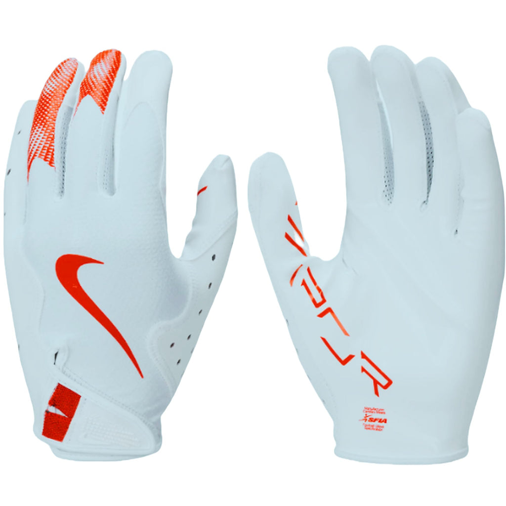 Nike Vapor Jet 8.0 Football Gloves White | White | Orange Medium