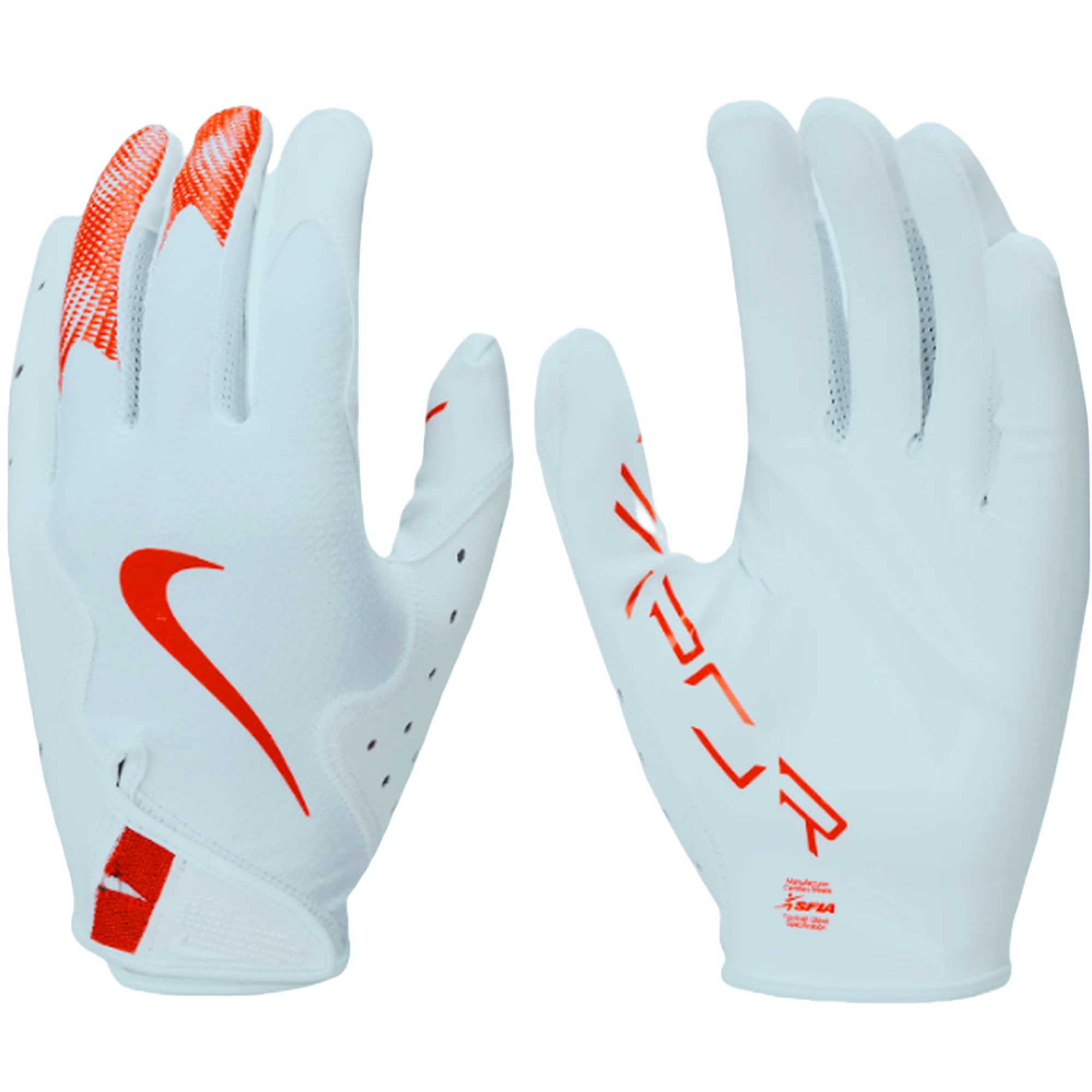 Nike Vapor Jet 8.0 Football Gloves White | White | Orange Medium