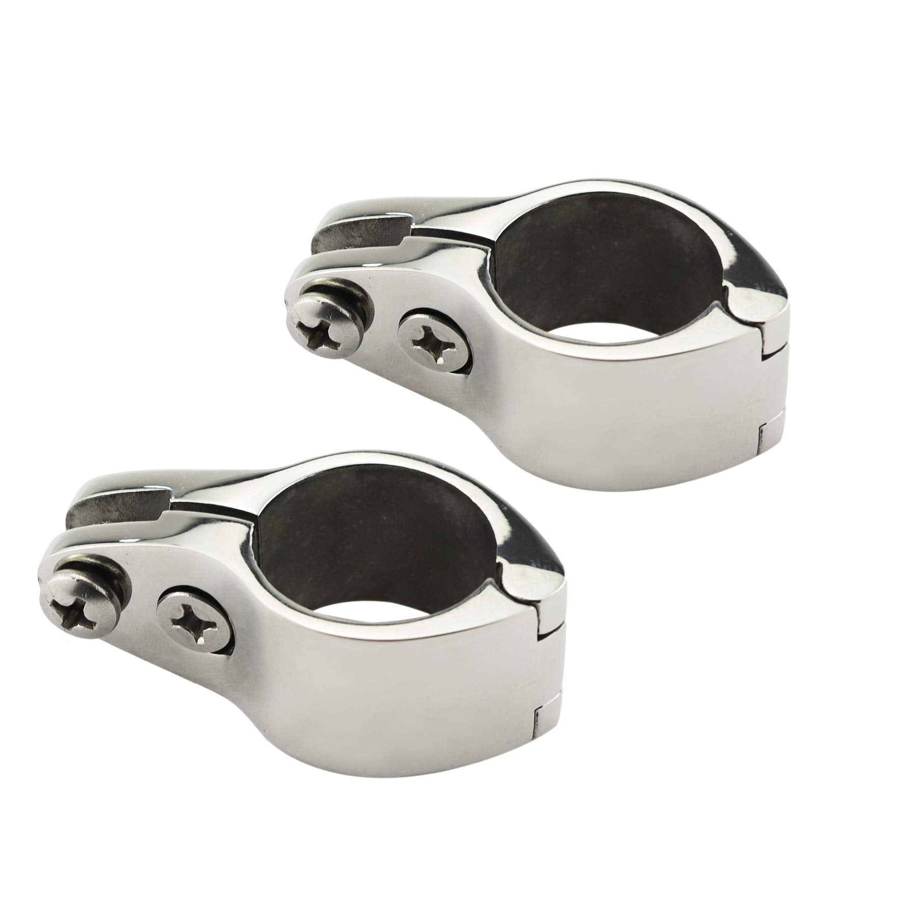 Pair of Marine Grade 316SS 1-1/4in Bimini Top Hinged Jaw Slide With Set Screws