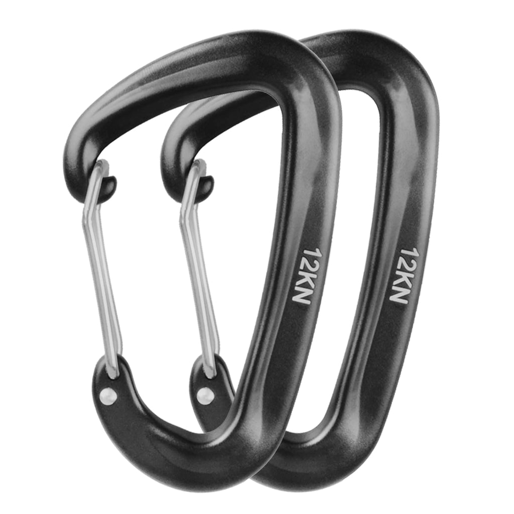 Triwonder Carabiner Clips Heavy Duty 12Kn Small Carabiners For Hammock Keys Dog Leash Harness Camping Hiking (12Kn Wire Gate - 2