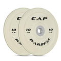 Cap Barbell Best Olympic Bumper Plate Set, White, 10 Lb Pair