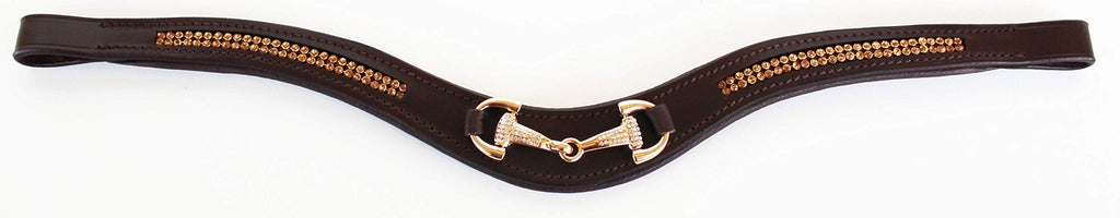 Challenger Horse English Padded Leather Dressage Bridle Browband W/Snaffle Charm 803432Ckf