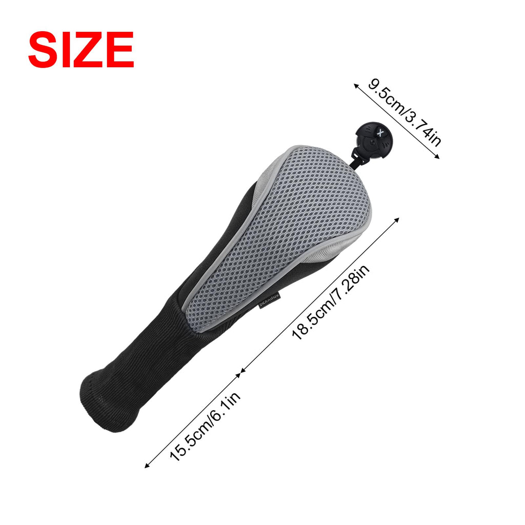 Andux 4Pcs/Pack Long Neck Golf Hybrid Club Head Covers Dial No. Tag Ctmt-02 Grey