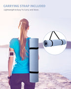 Coolmoon 1/4 Inch Thick Yoga Mat Double-Sided Non Slip,Yoga Mat For Women And Men,Fitness Mats With Carrying Strap,Eco Friendly