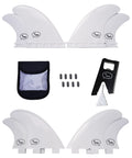 Ho Stevie! Frp Quad (4) Surfboard Fins - Stronger Than Regular Nylon Fins - Includes Fin Bag, Screws, Wax Comb And Fin Key (Whit
