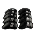 Craftsman Golf 10pcs Black Skull Thick Pu Synthetic Leather Golf Iron Head Covers Set Headcover Skull Fit All Brands Callaway, P