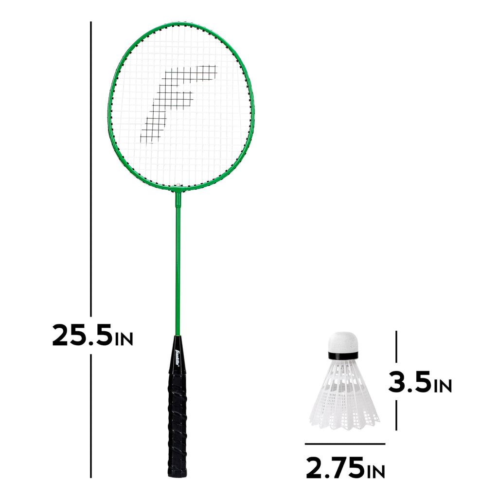 Franklin Sports Badminton Rackets - Glow In The Dark 2 Player Racket Set - Set Of 2 Rackets +2 Birdies - Backyard Badminton Rack