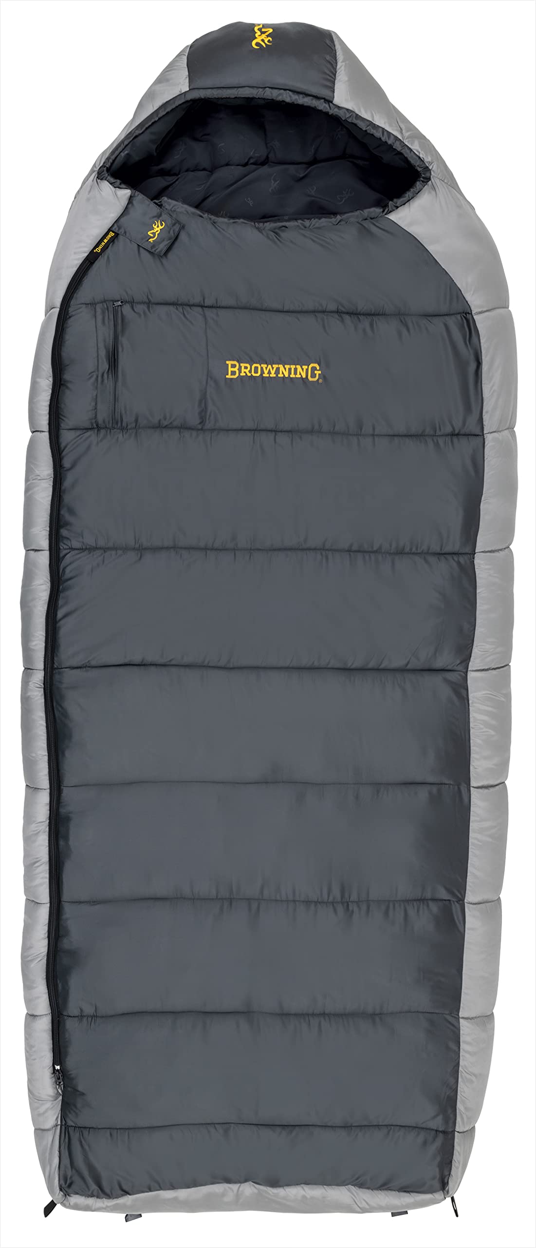 Browning Mckinley 0? Sleeping Bag - Oversize Insulated Hooded Rectangle Made With Ripstop Outer And Brushed Polyester Liner, Wit