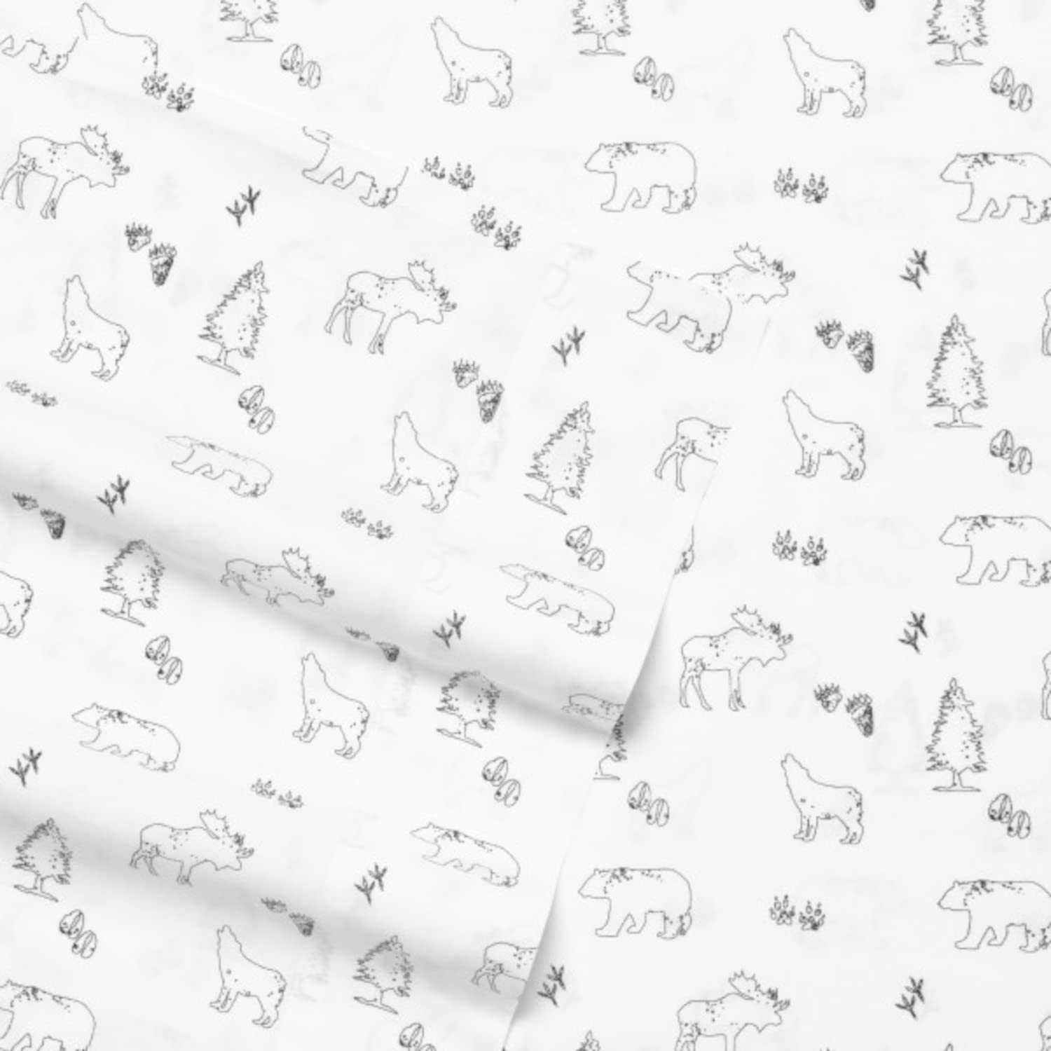 Eddie Bauer - Twin Sheets, Cotton Percale Bedding Set, Crisp  Cool Home Decor (Animal Tracks, Twin)