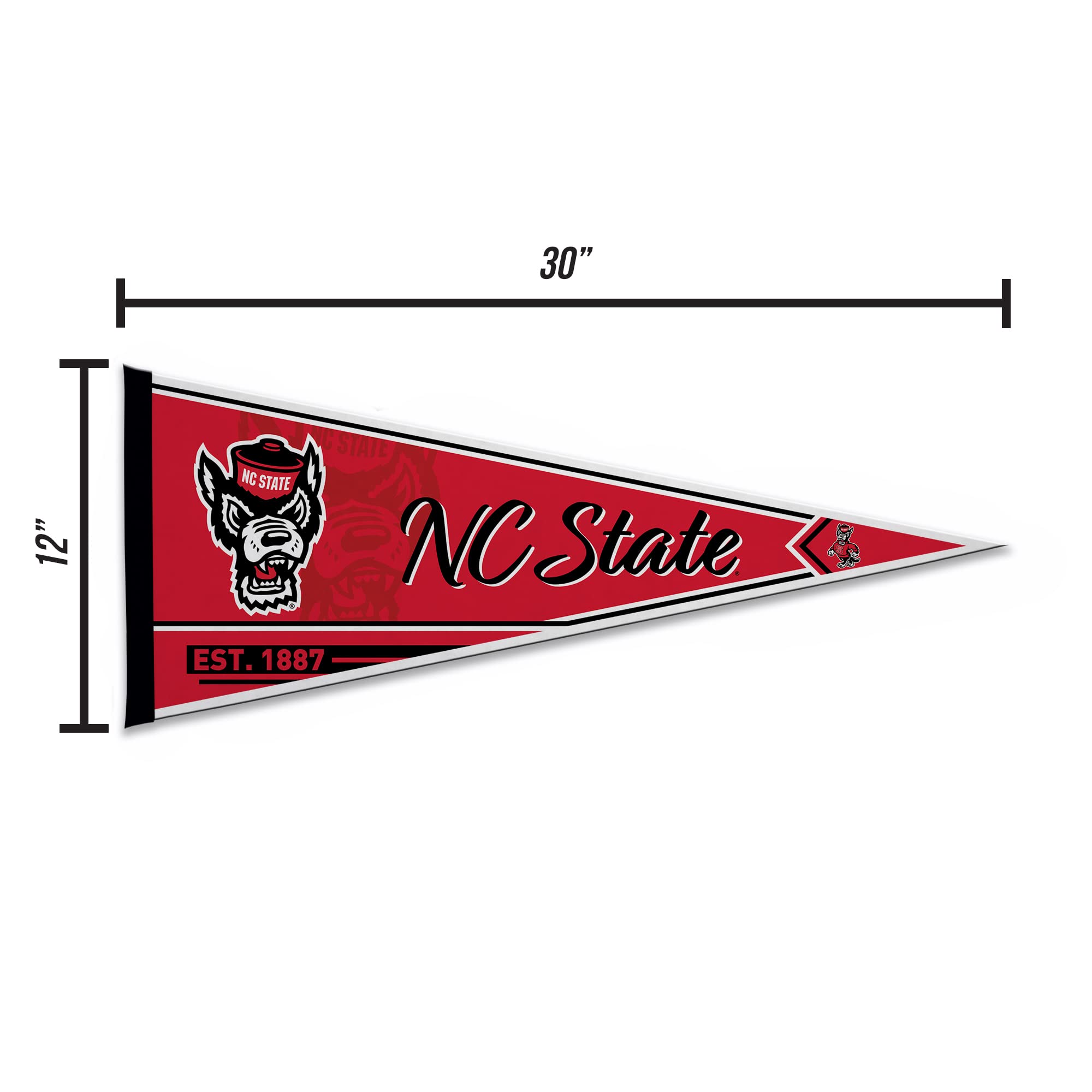 Rico Industries Ncaa North Carolina State Wolfpack Classic 12'' X 30'' Felt Wall D  Cor Pennant - Great For Home/Bed Room/Man Ca