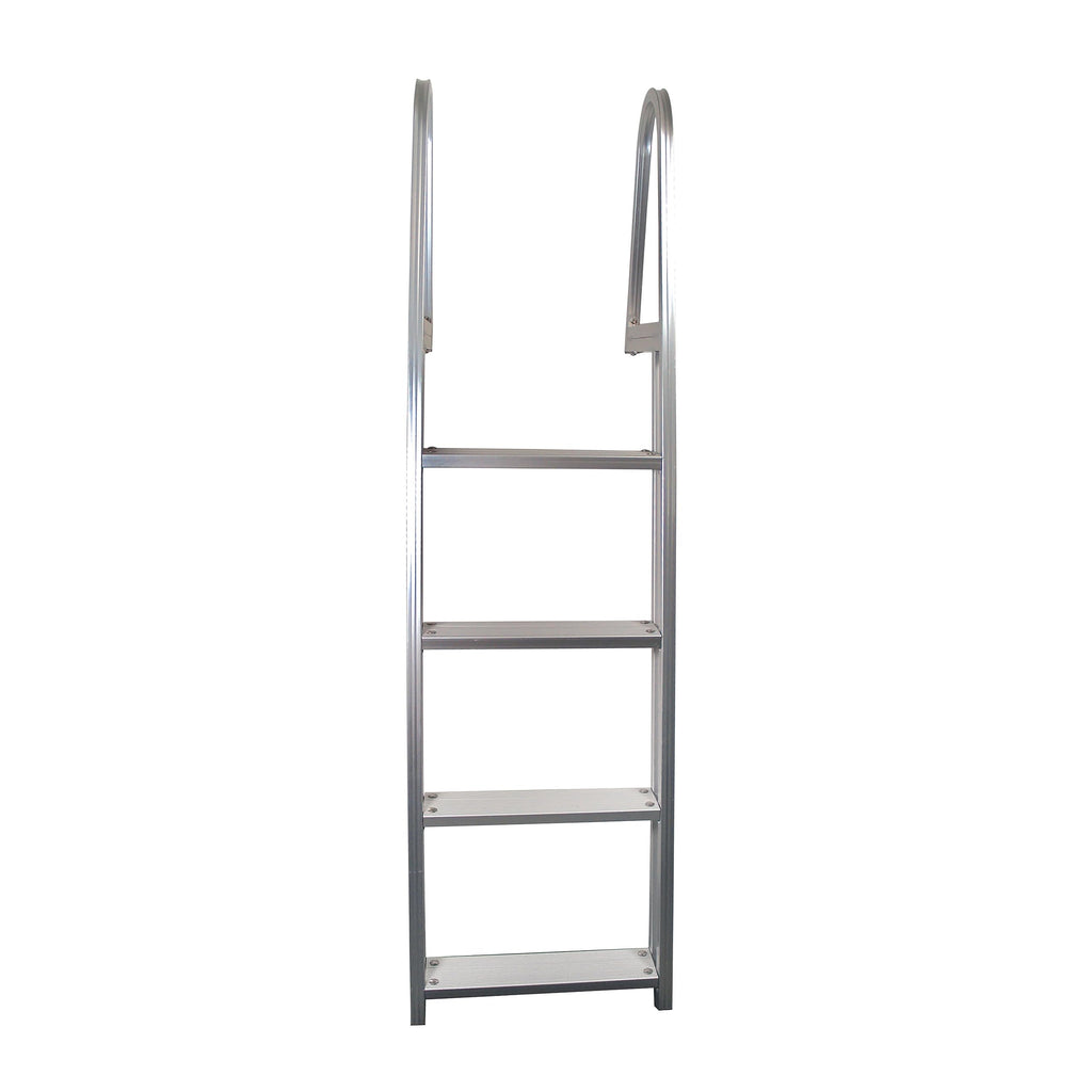 Extreme Max 3005.3380 Heavy Duty Aluminum Pontoon & Dock Ladder - 4 Steps, 15'' Wide Steps, 45'' Below-Deck Reach, 300 Lbs. Weig